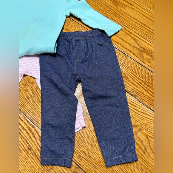Carter’s infant leggings, size 12 months.  Blue denim look. - Picture 1 of 5